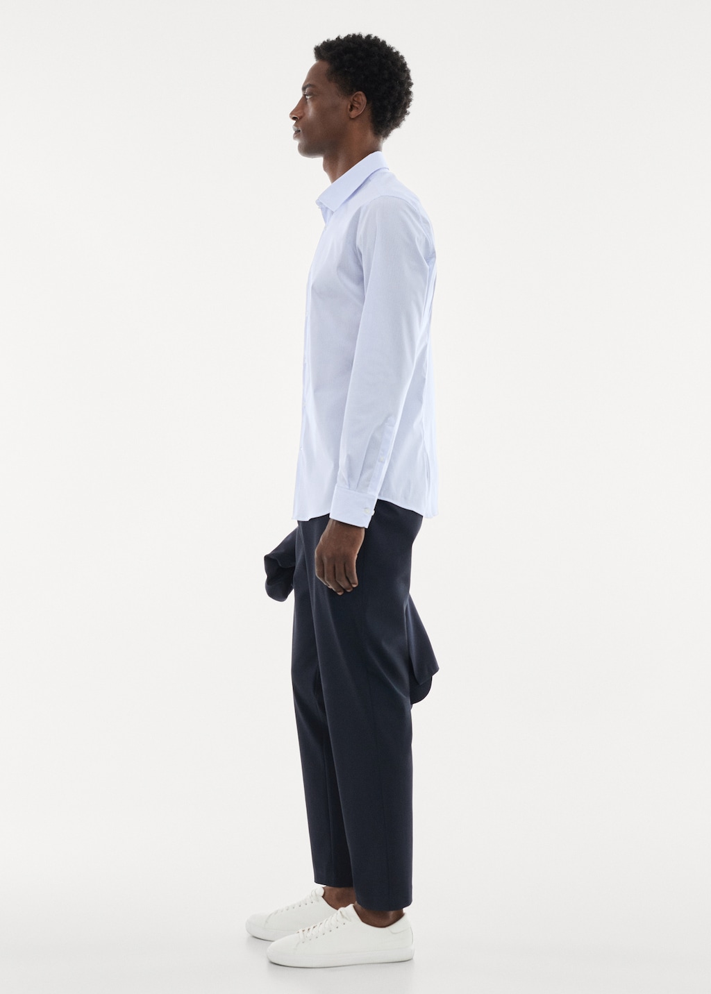 Slim fit stretch cotton suit shirt - Details of the article 2