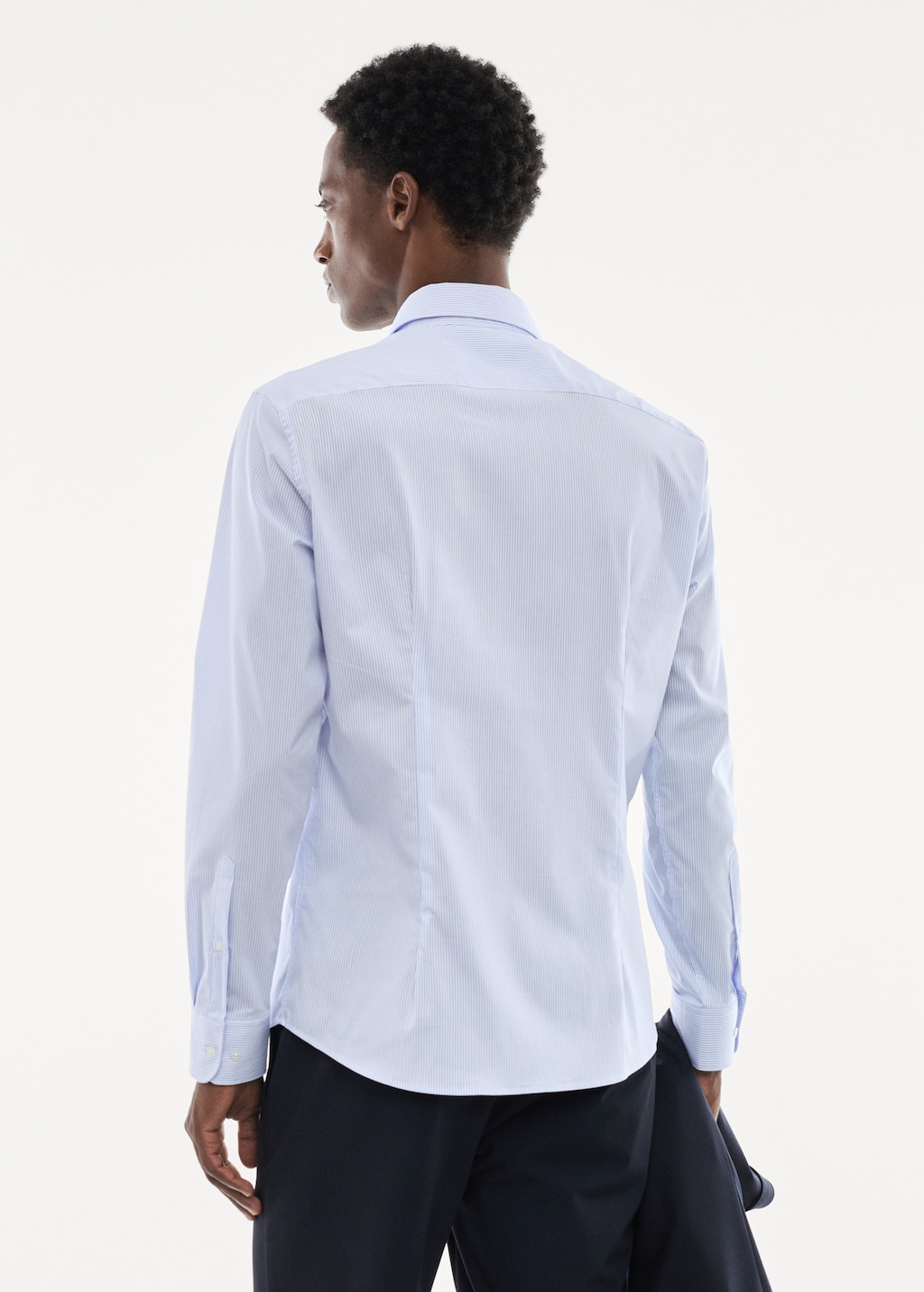 Slim fit stretch cotton suit shirt - Reverse of the article