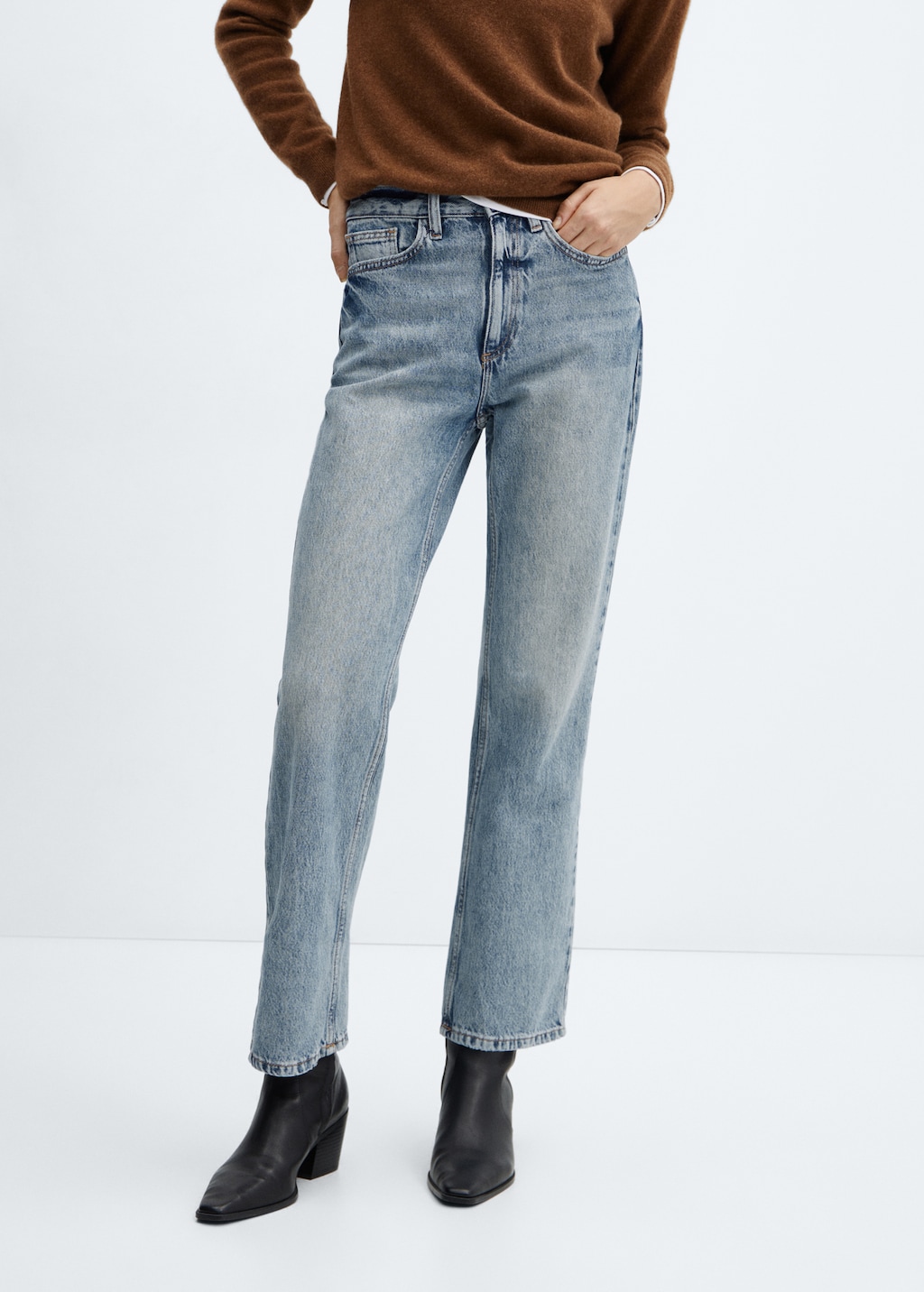 Mid-rise straight jeans - Medium plane