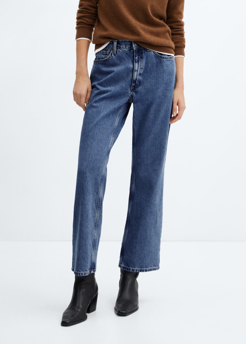 Rechte mid-rise jeans - Middenvlak