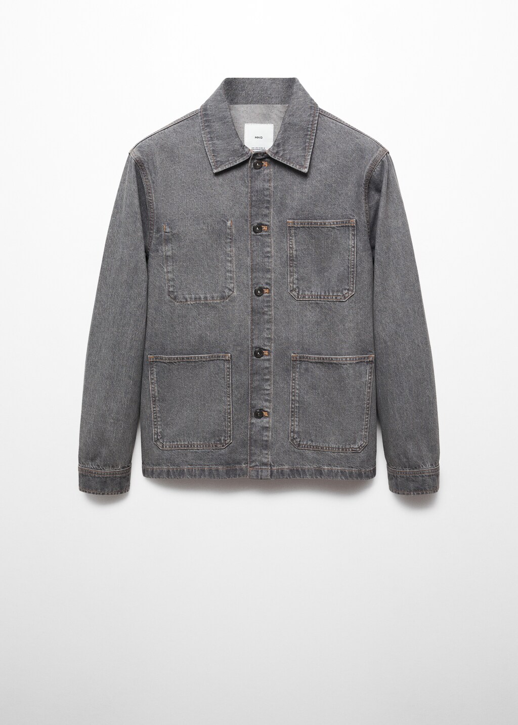 Cotton denim overshirt with pockets - Article without model