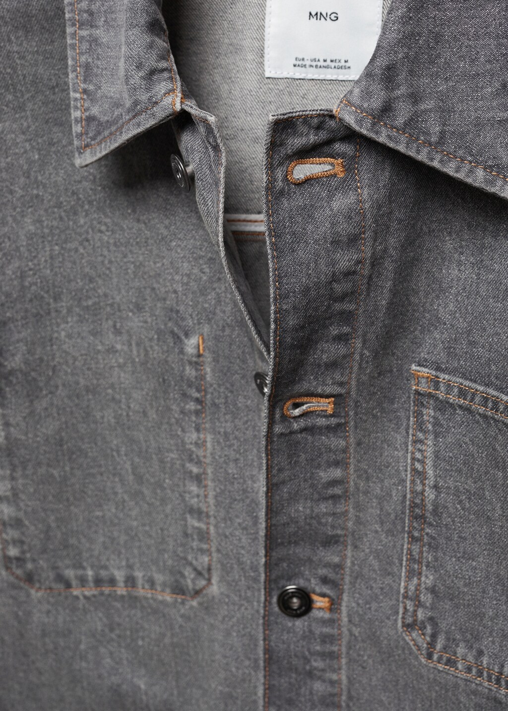 Cotton denim overshirt with pockets - Details of the article 8