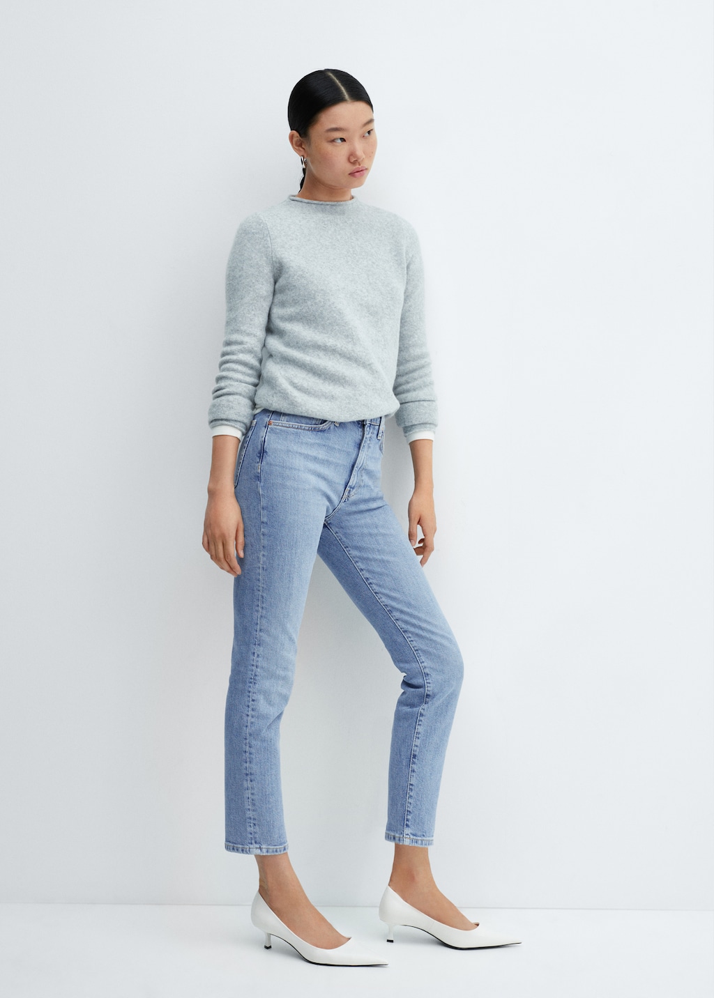 Claudia slim-fit cropped jeans - Detail van het artikel 2