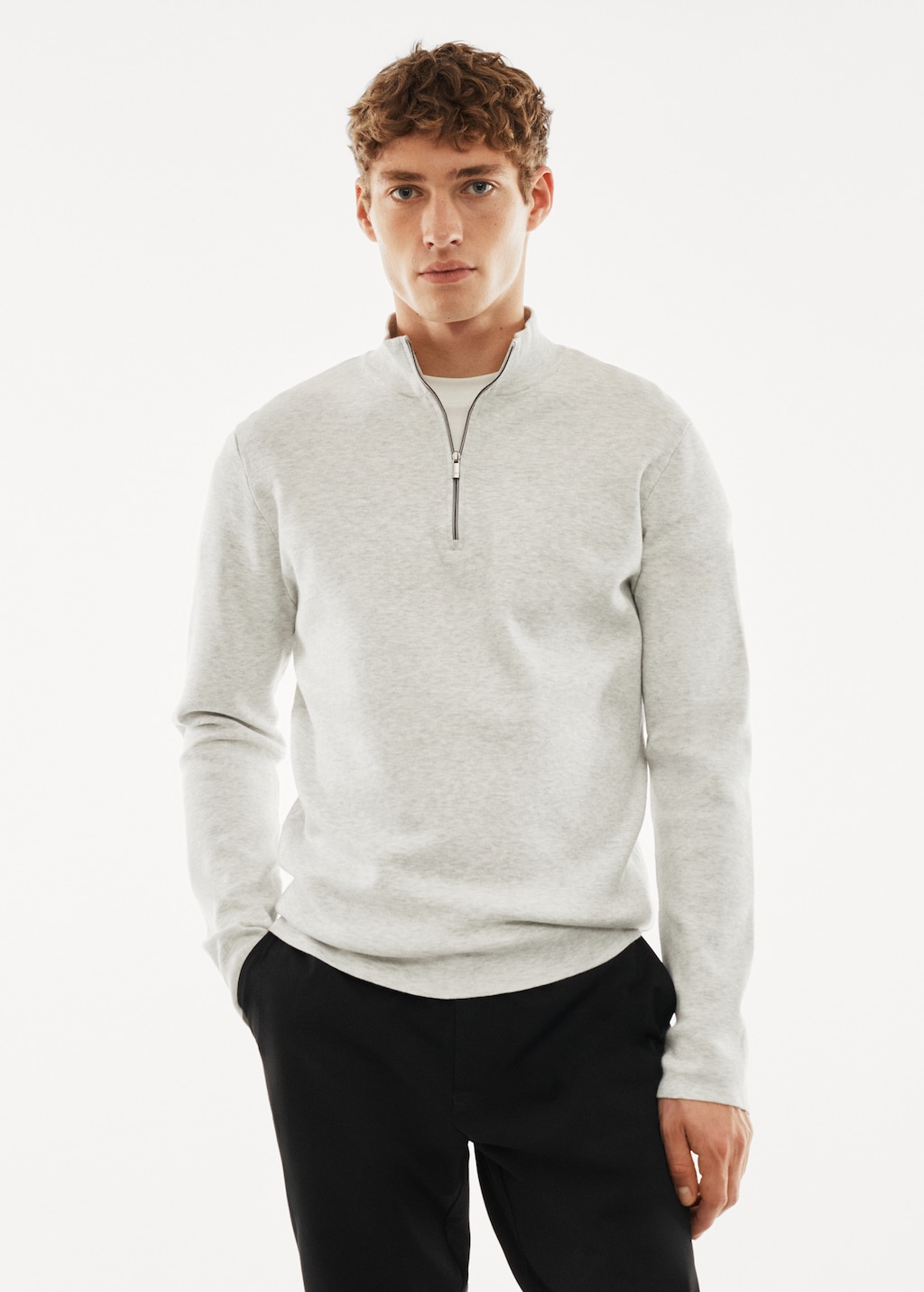 Pull-over col montant zip - Plan moyen