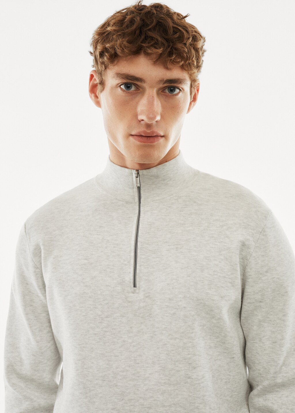 Perkins-neck sweater with zip - Details of the article 1