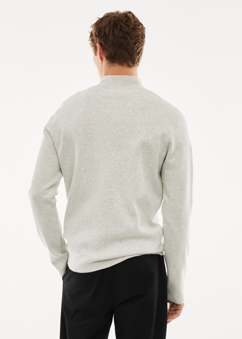 Zipped high collar sweater - Reverse of the article