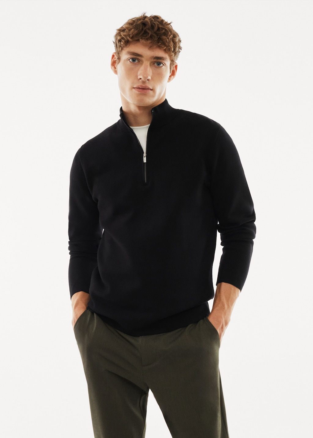 Zipped high collar sweater - Medium plane