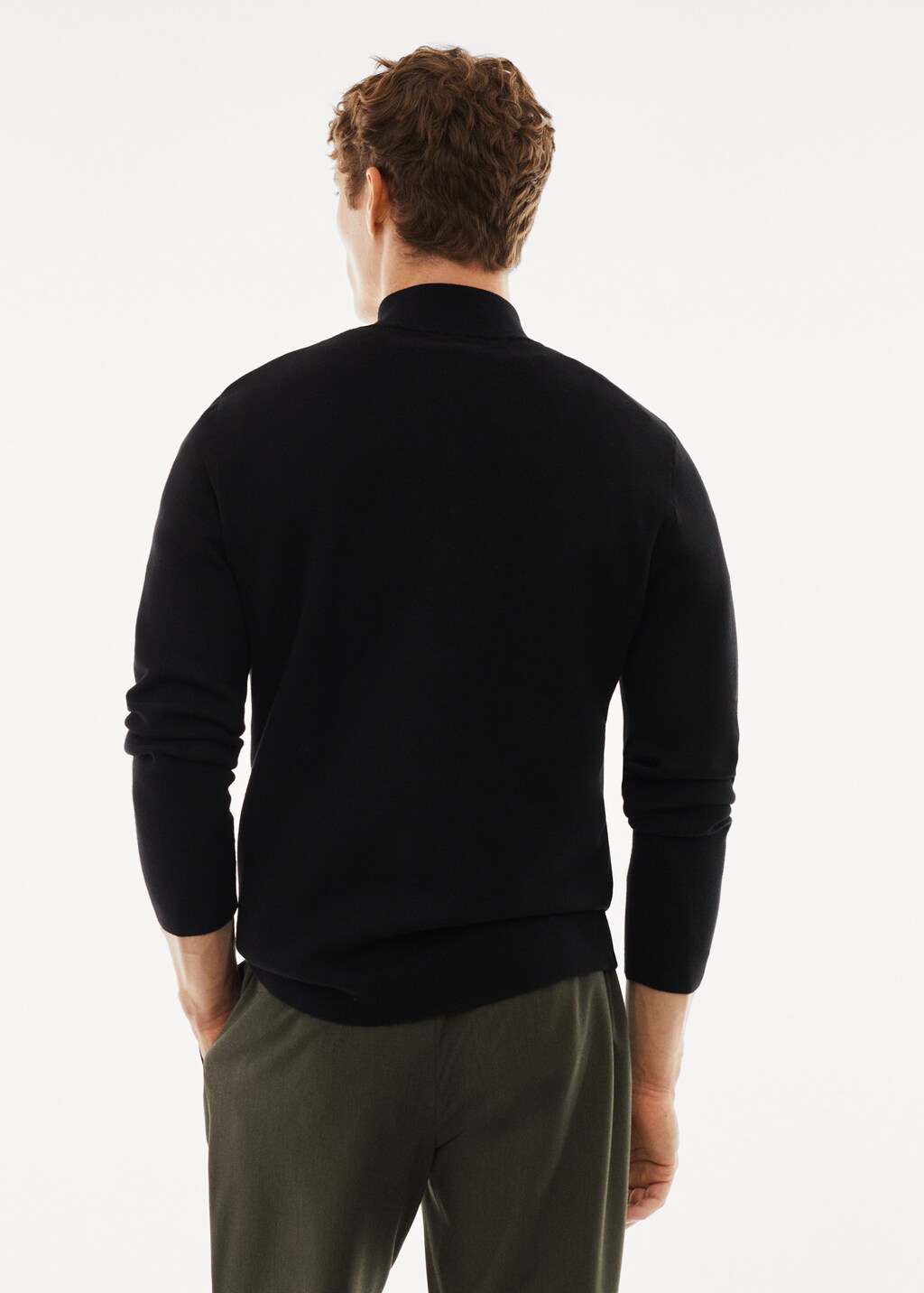 Perkins-neck sweater with zip - Reverse of the article