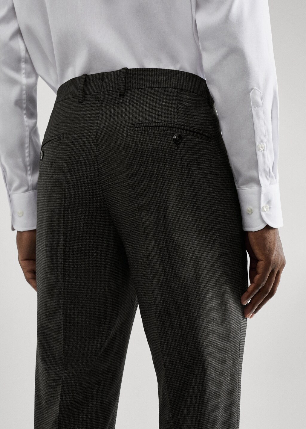 Pantalons vestit llana slim fit pota de gall - Detall de l'article 6