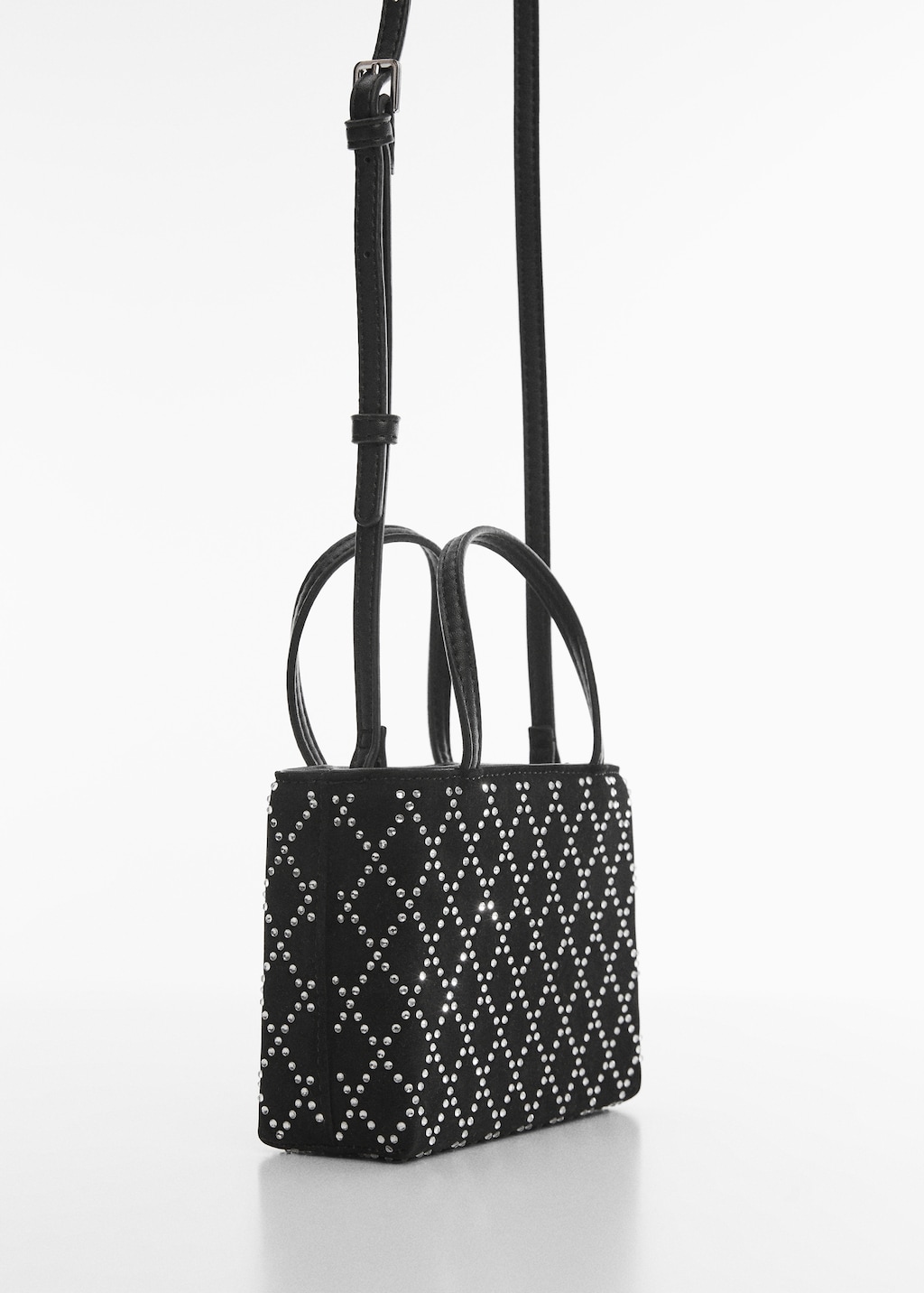 Bag with double handle and rhinestone detail - Medium plane