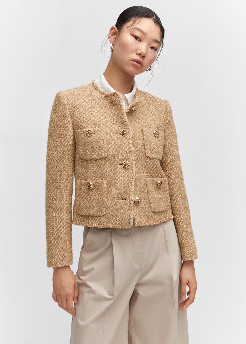 Tweed jacket with pockets