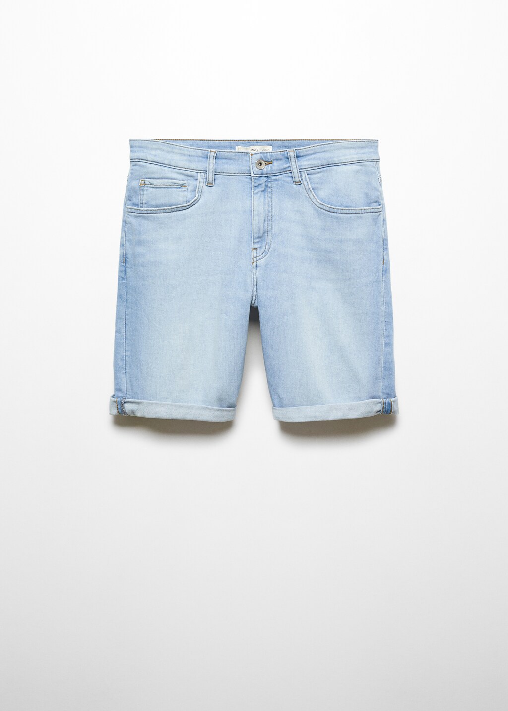 Slim-fit denim bermuda shorts - Article without model