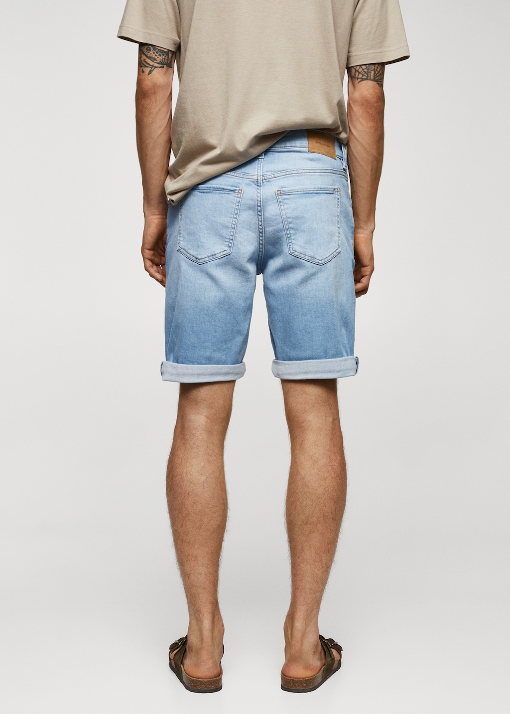 Slim-fit denim bermuda shorts - Reverse of the article