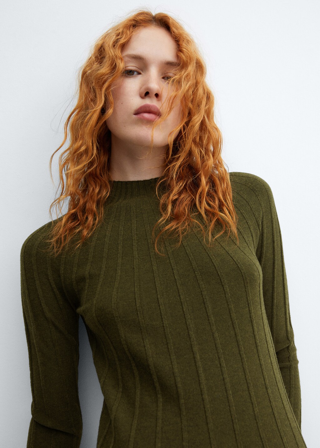 Perkins-neck ribbed dress - Details of the article 1