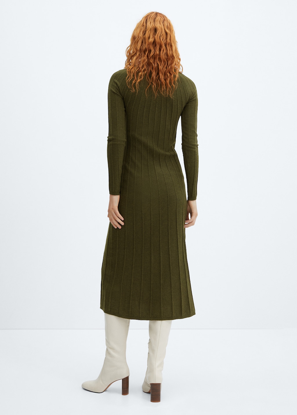 Perkins-neck ribbed dress - Reverse of the article