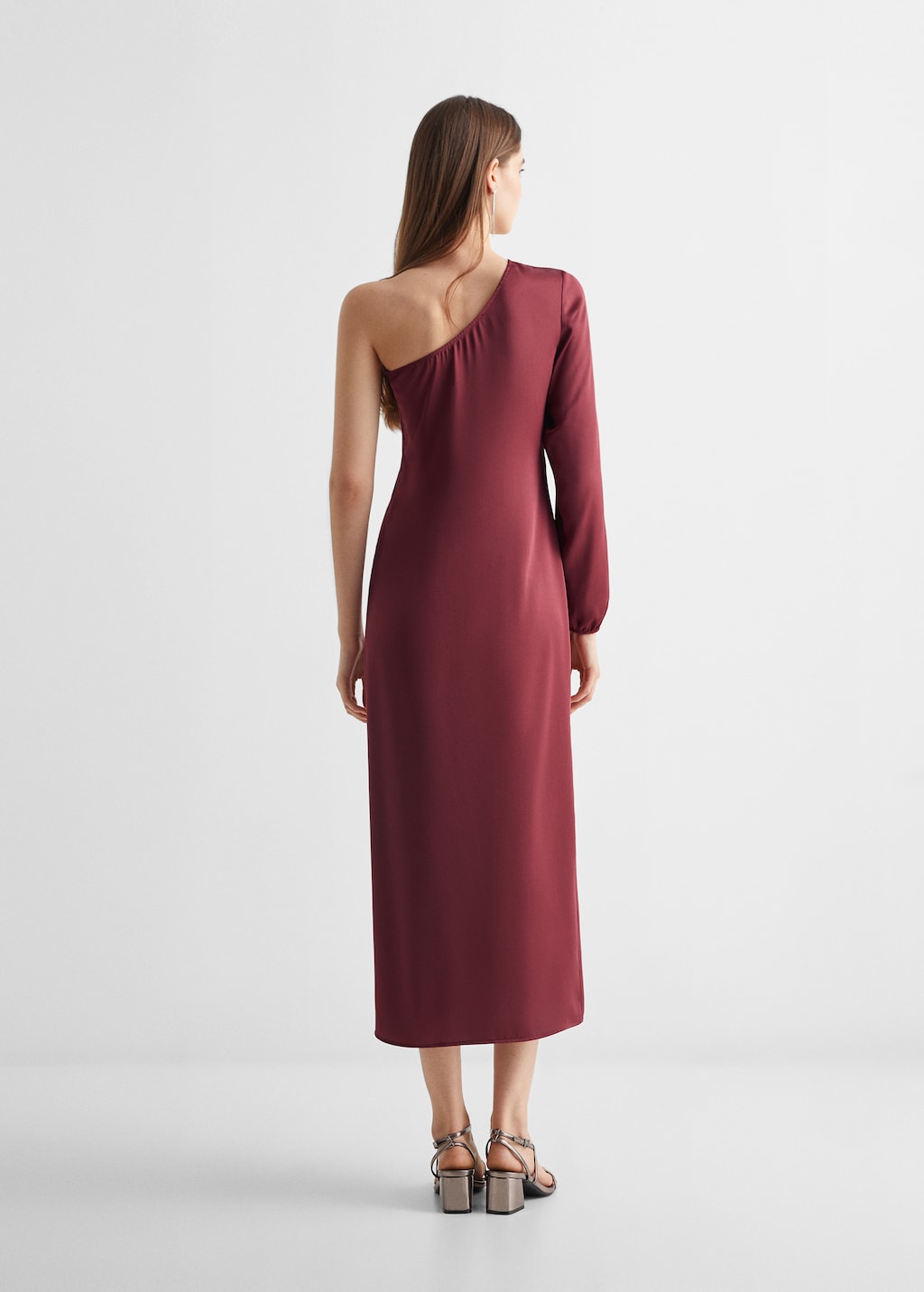 Asymmetrical dress with side slit - Reverse of the article