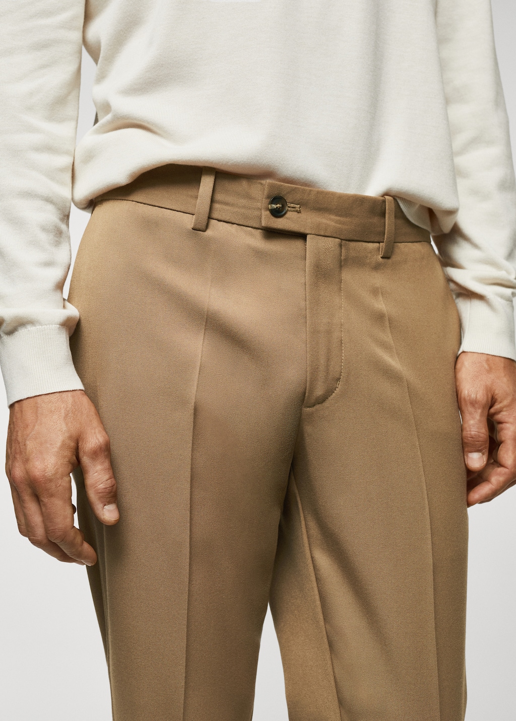 Recycled fabric slim-fit trousers - Details of the article 1