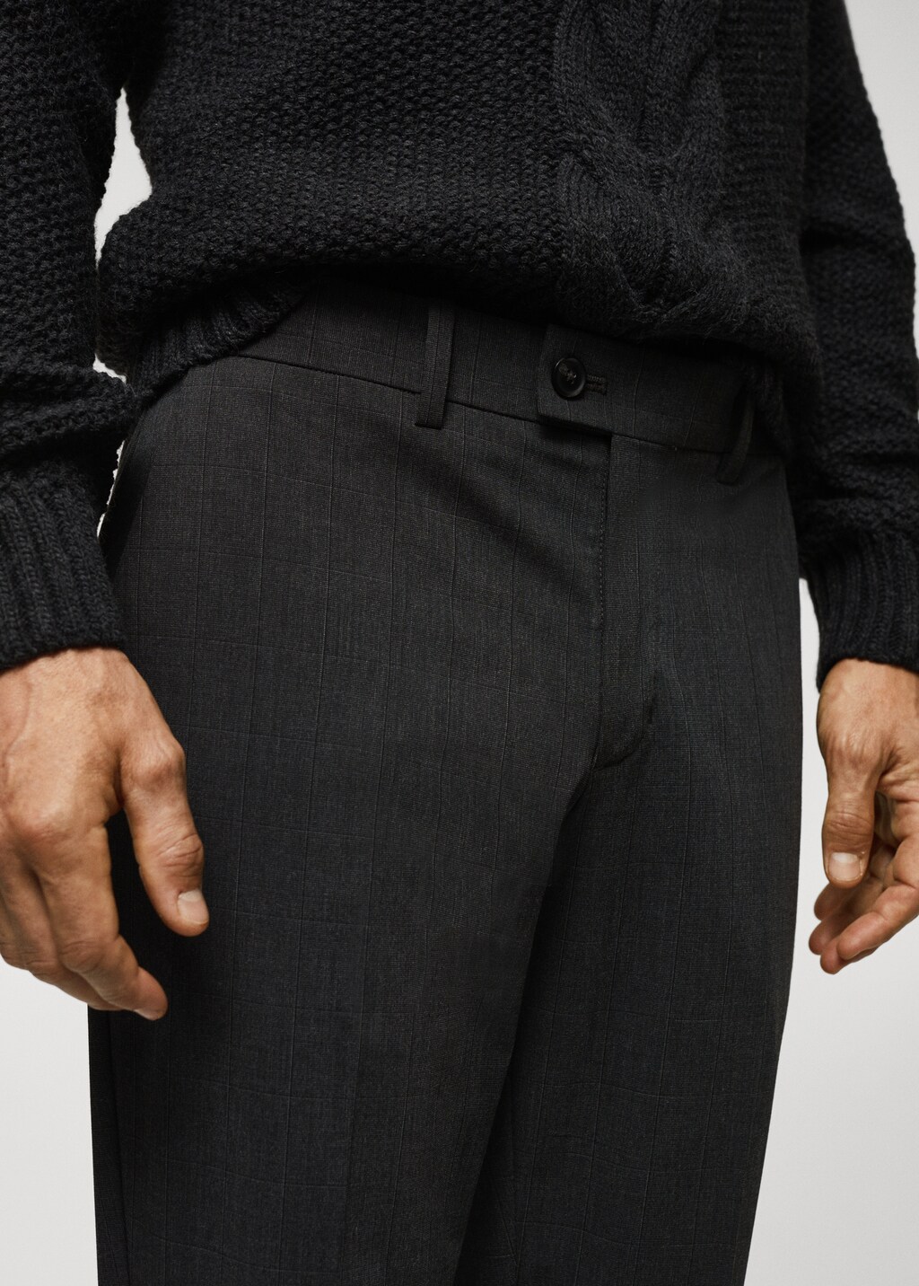 Recycled fabric check trousers - Details of the article 1