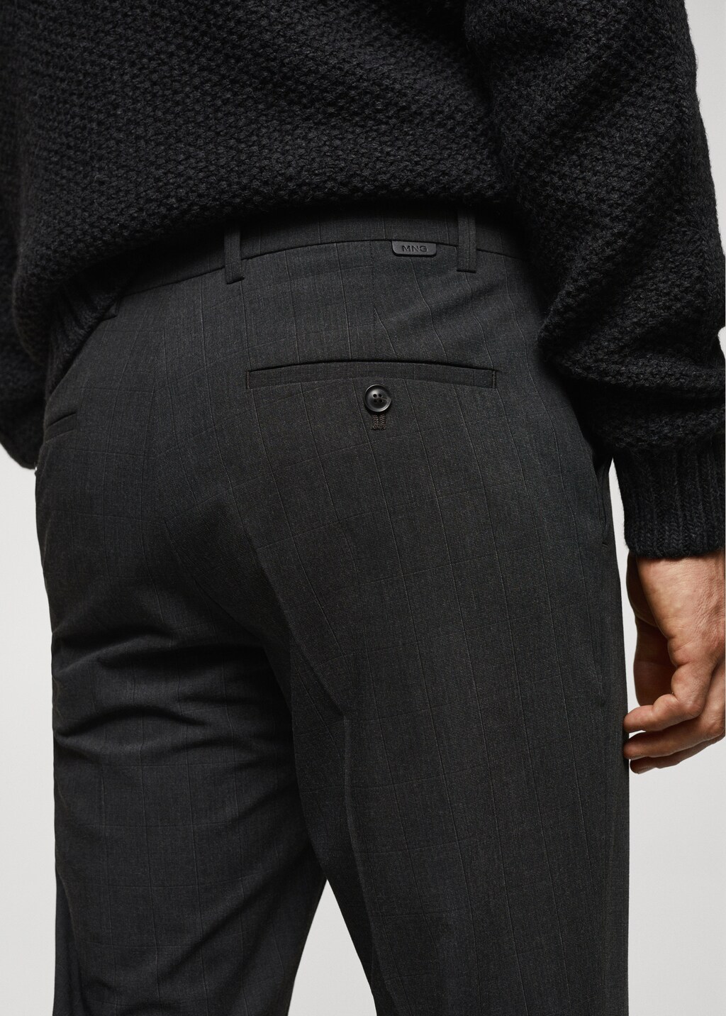 Recycled fabric check trousers - Details of the article 4