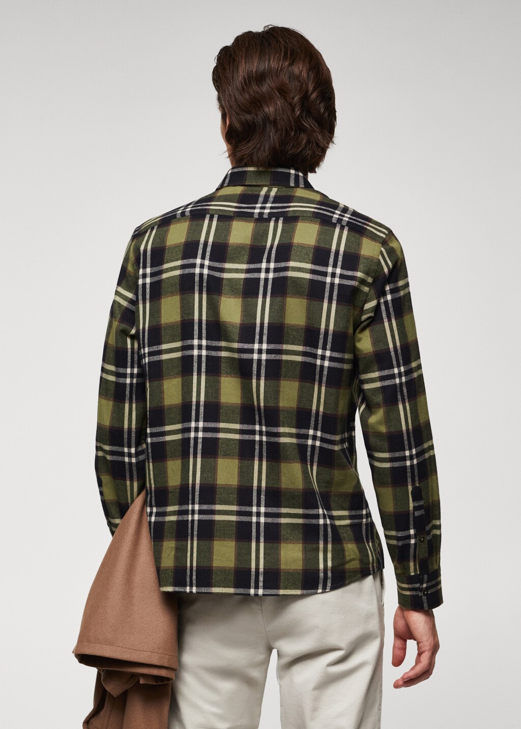 Regular fit checked flannel shirt - Reverse of the article