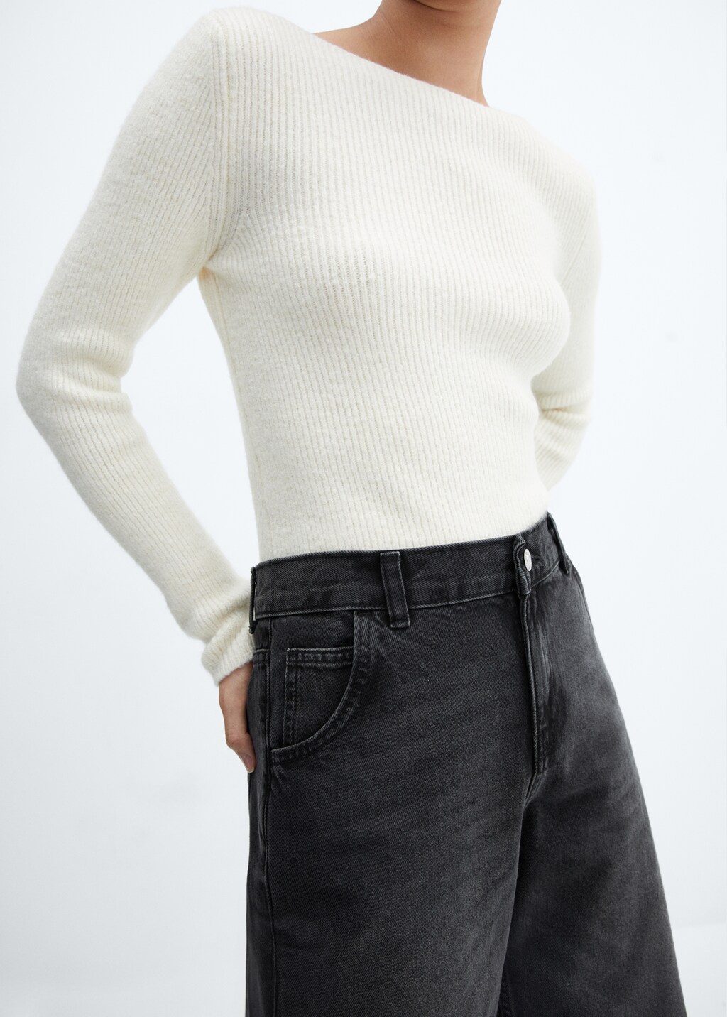 Low waist wideleg jeans - Details of the article 6