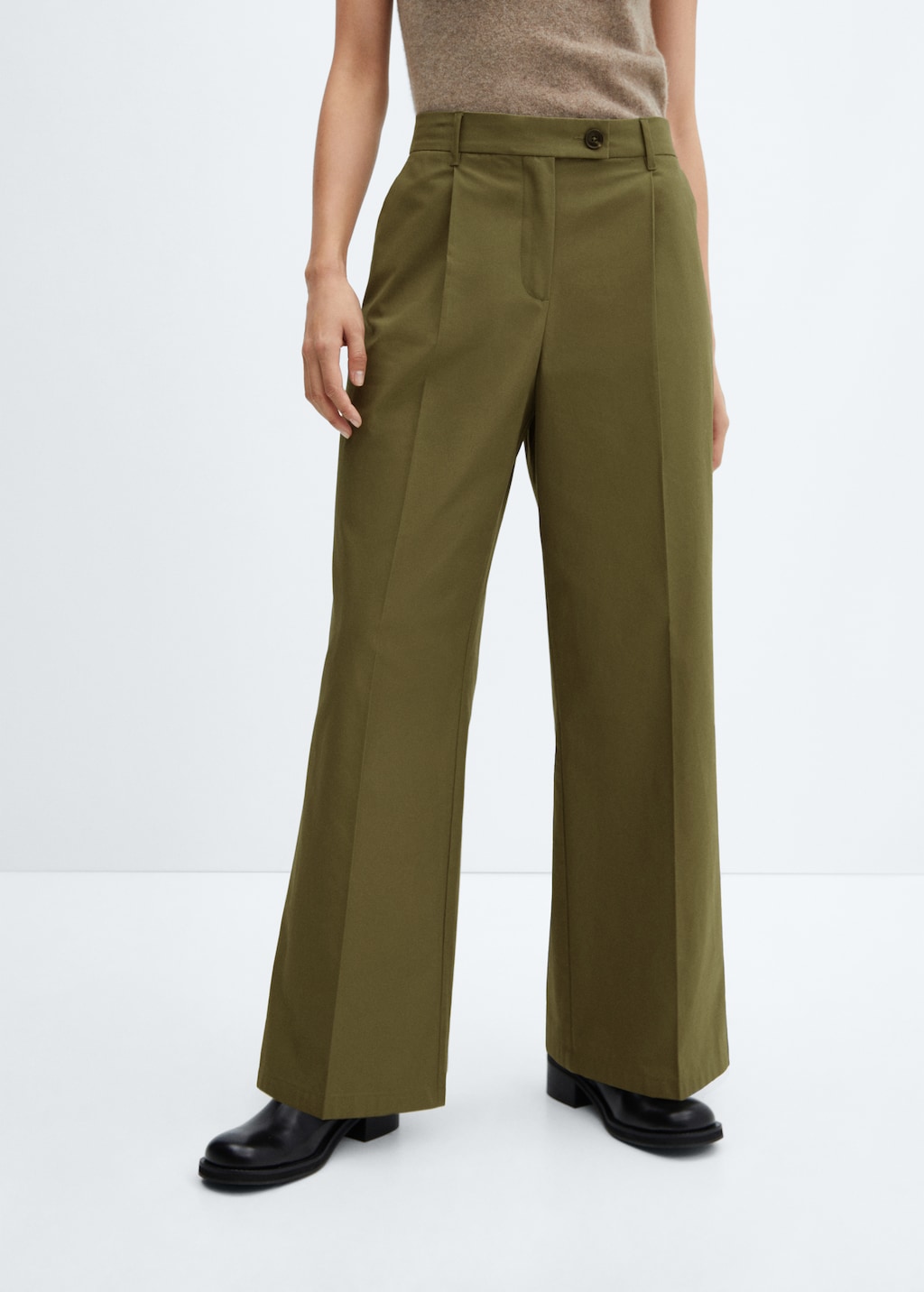 Wideleg pleated trousers - Medium plane