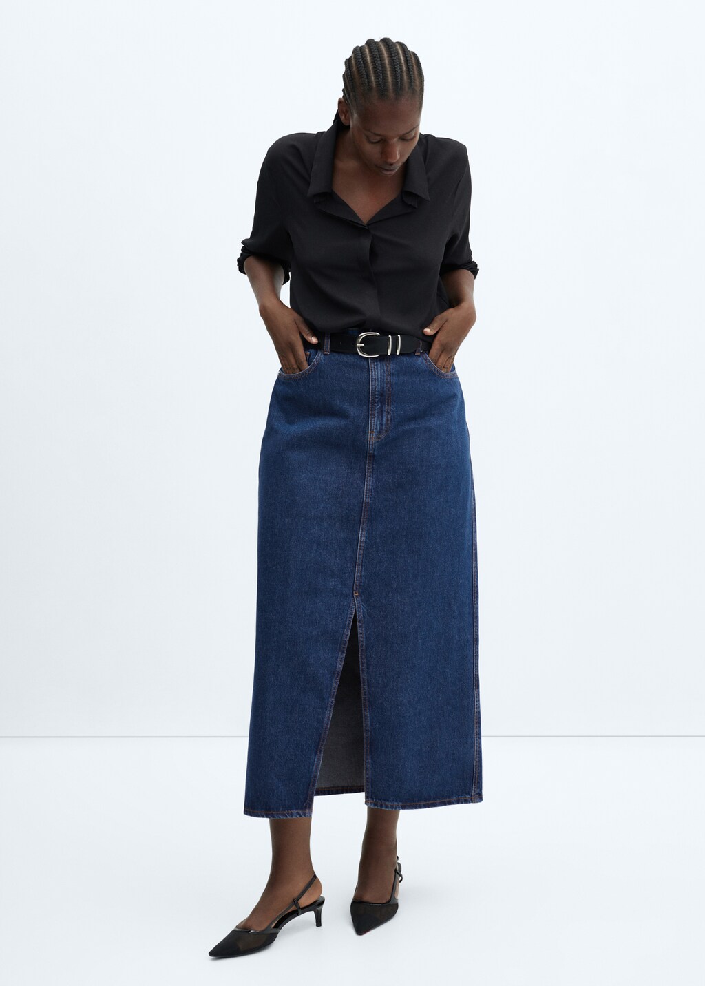 Slit denim skirt - Details of the article 3