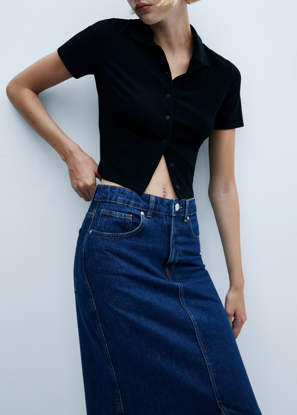 Slit denim skirt - Details of the article 6