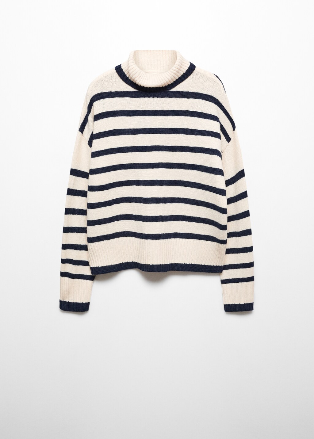 Stand-collar striped sweater - Article without model