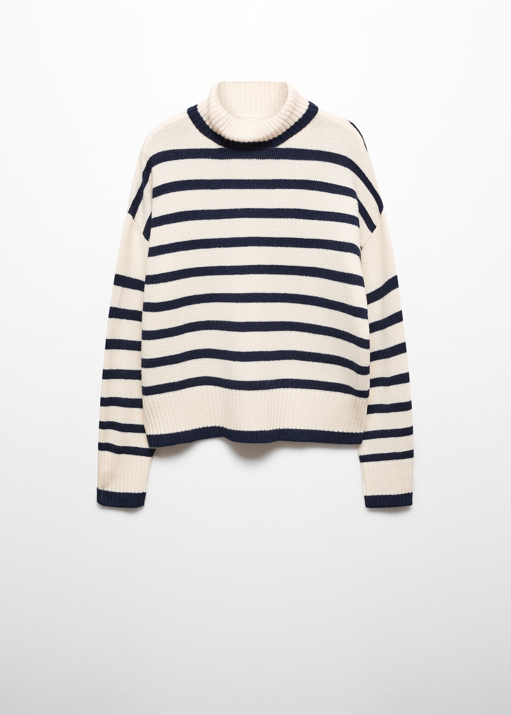 Stand-collar striped sweater - Article without model