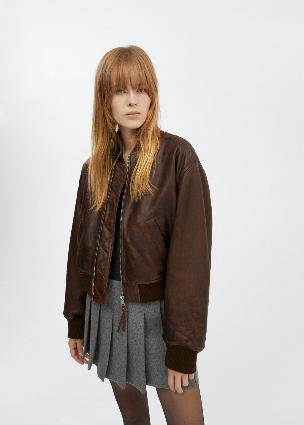 Brown buy 100% leather jacket