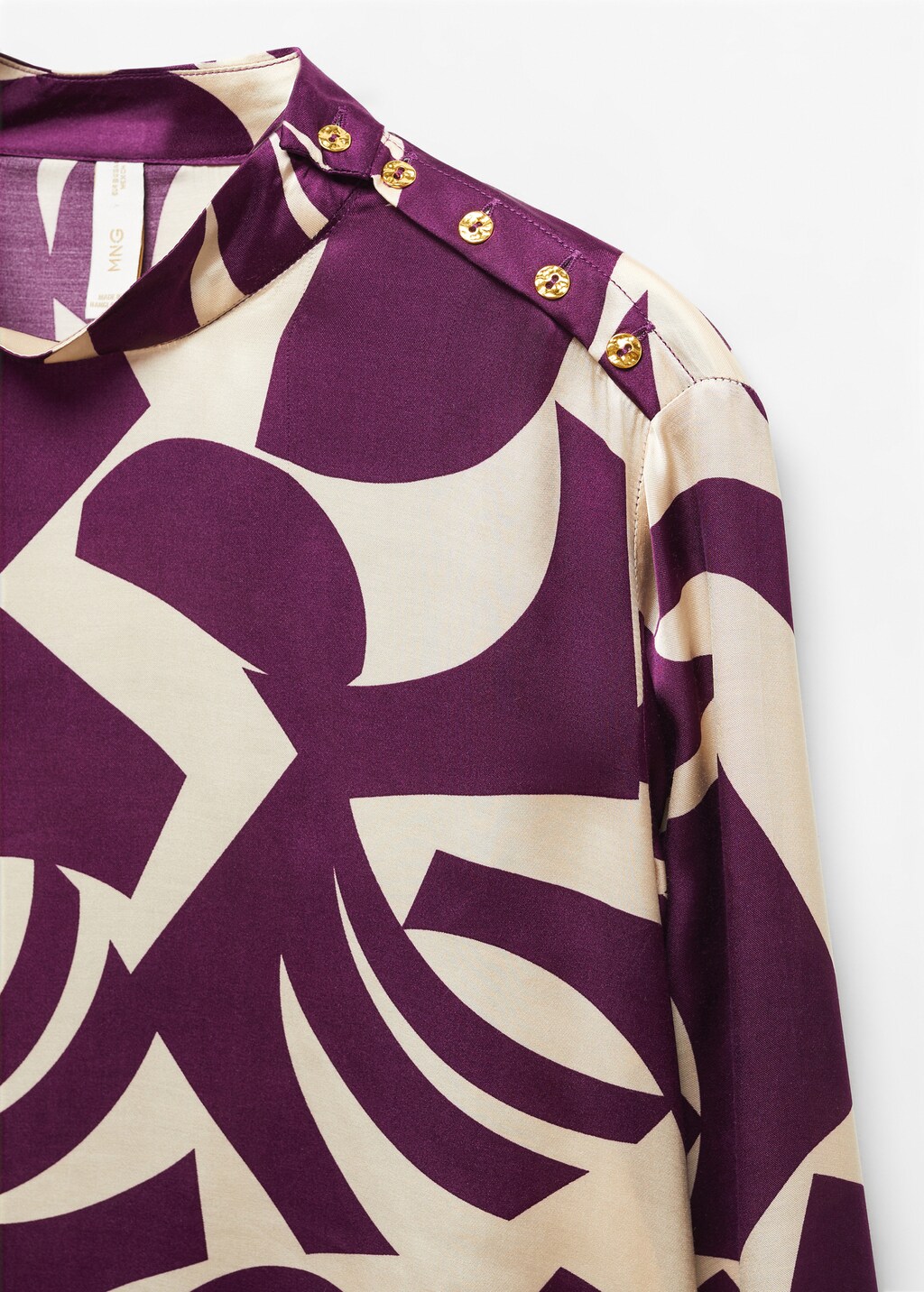 Satin print blouse - Details of the article 8