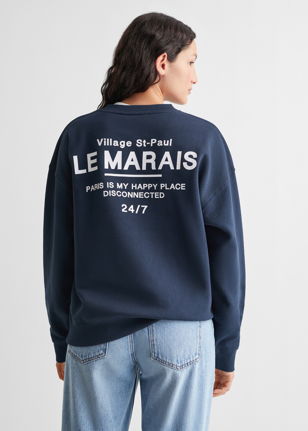 Printed cotton sweatshirt - Reverse of the article