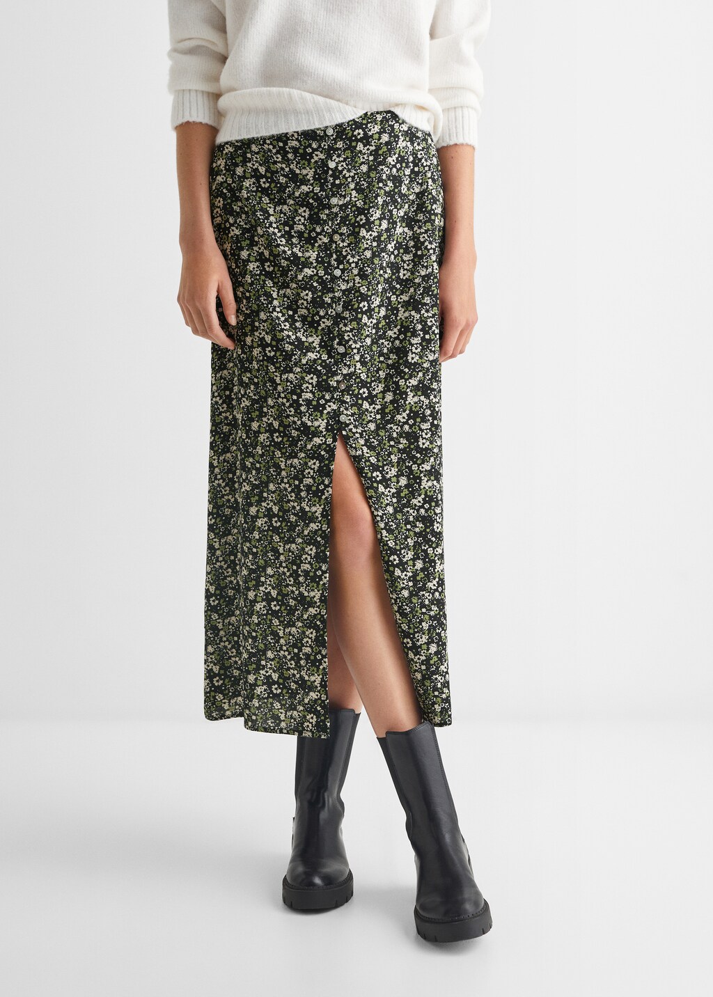 Slit printed long skirt - Details of the article 6