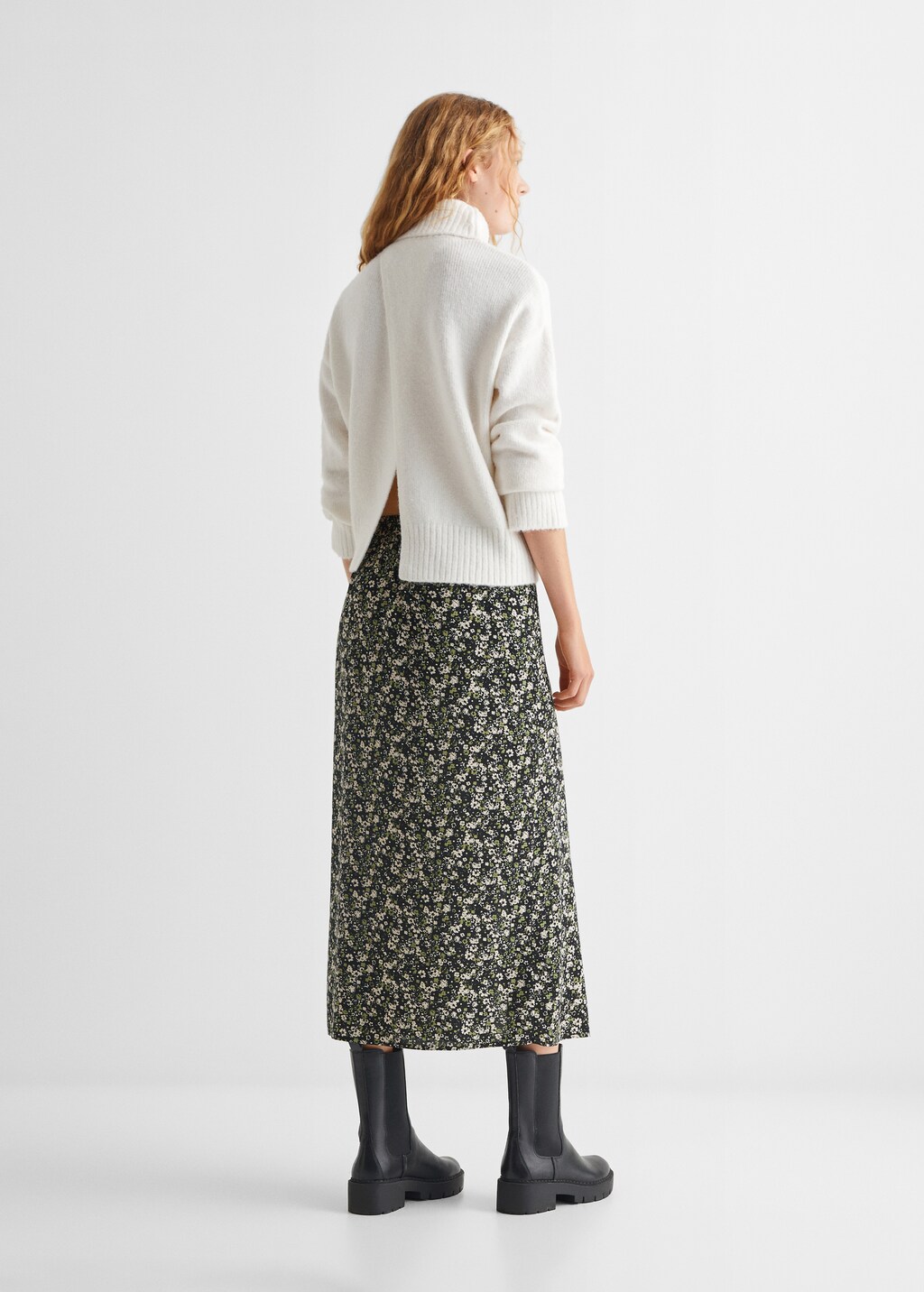 Slit printed long skirt - Reverse of the article