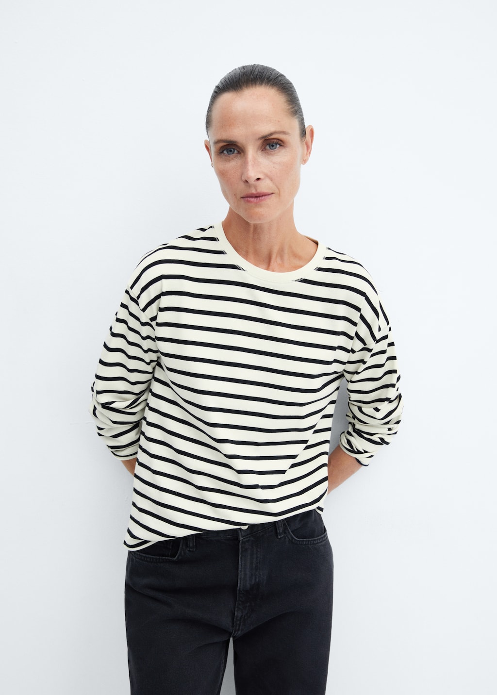 Striped round-neck sweatshirt - Medium plane