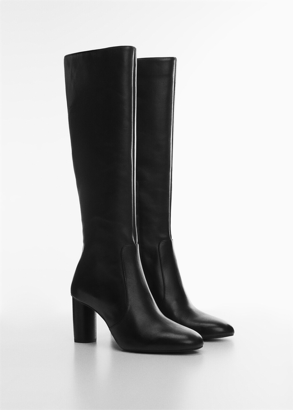 Bottes cuir bout rond Femme MANGO OUTLET Monaco