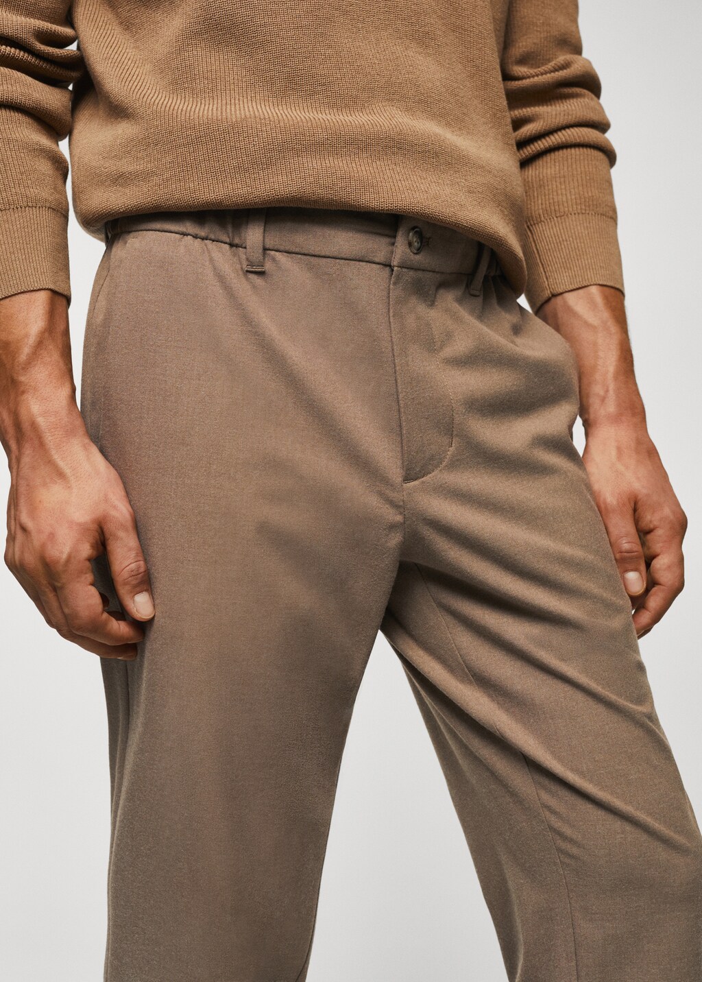 Slim-fit jogger trousers with drawstring  - Details of the article 1