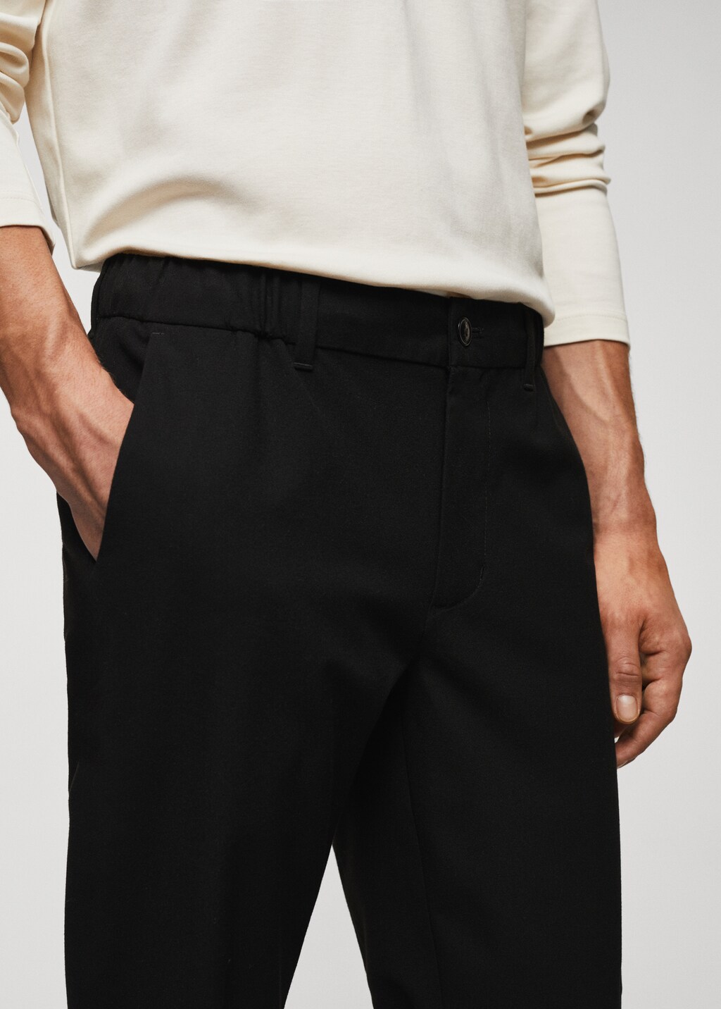 Slim-fit jogger trousers with drawstring  - Details of the article 1