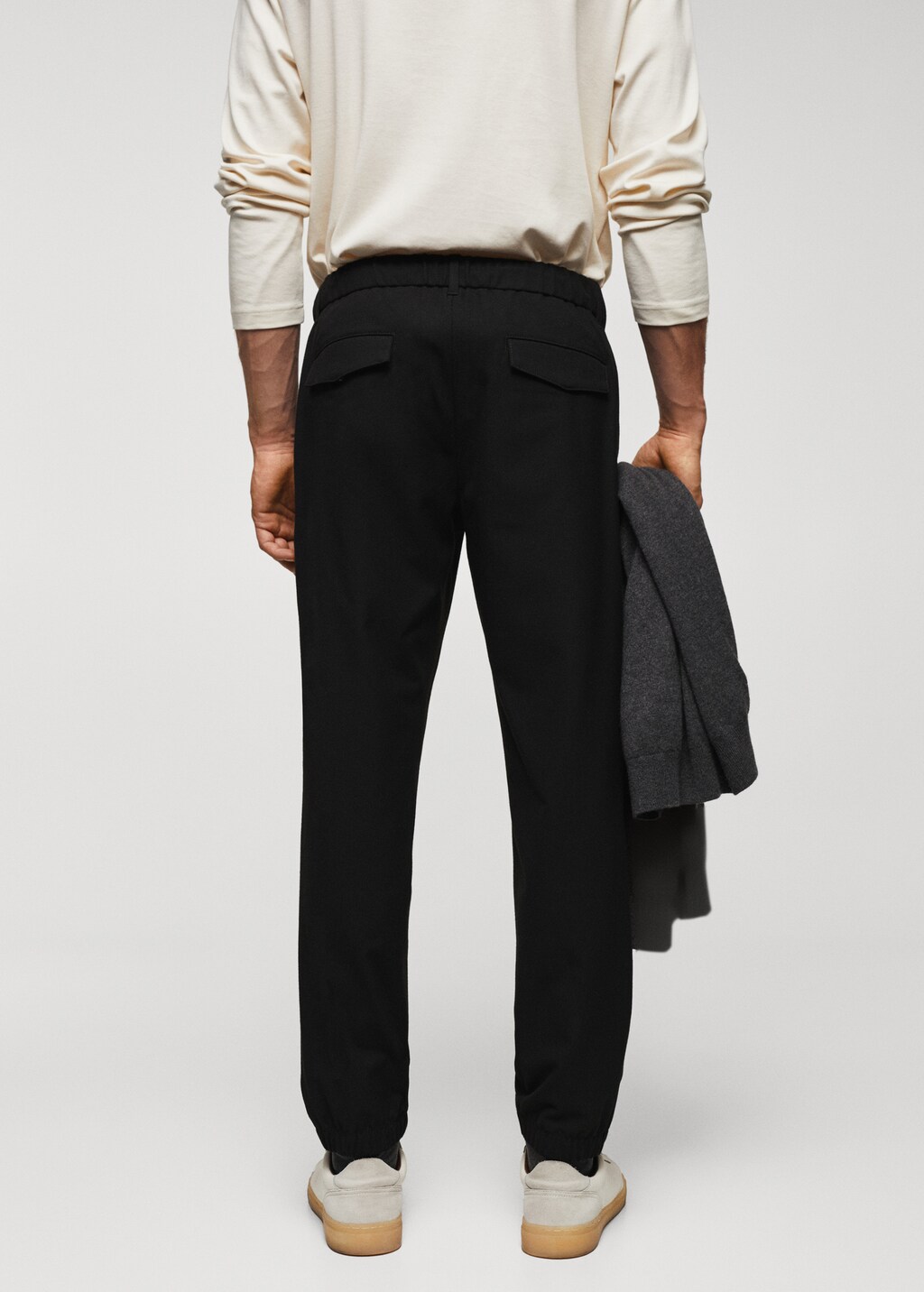 Slim-fit jogger trousers with drawstring  - Reverse of the article