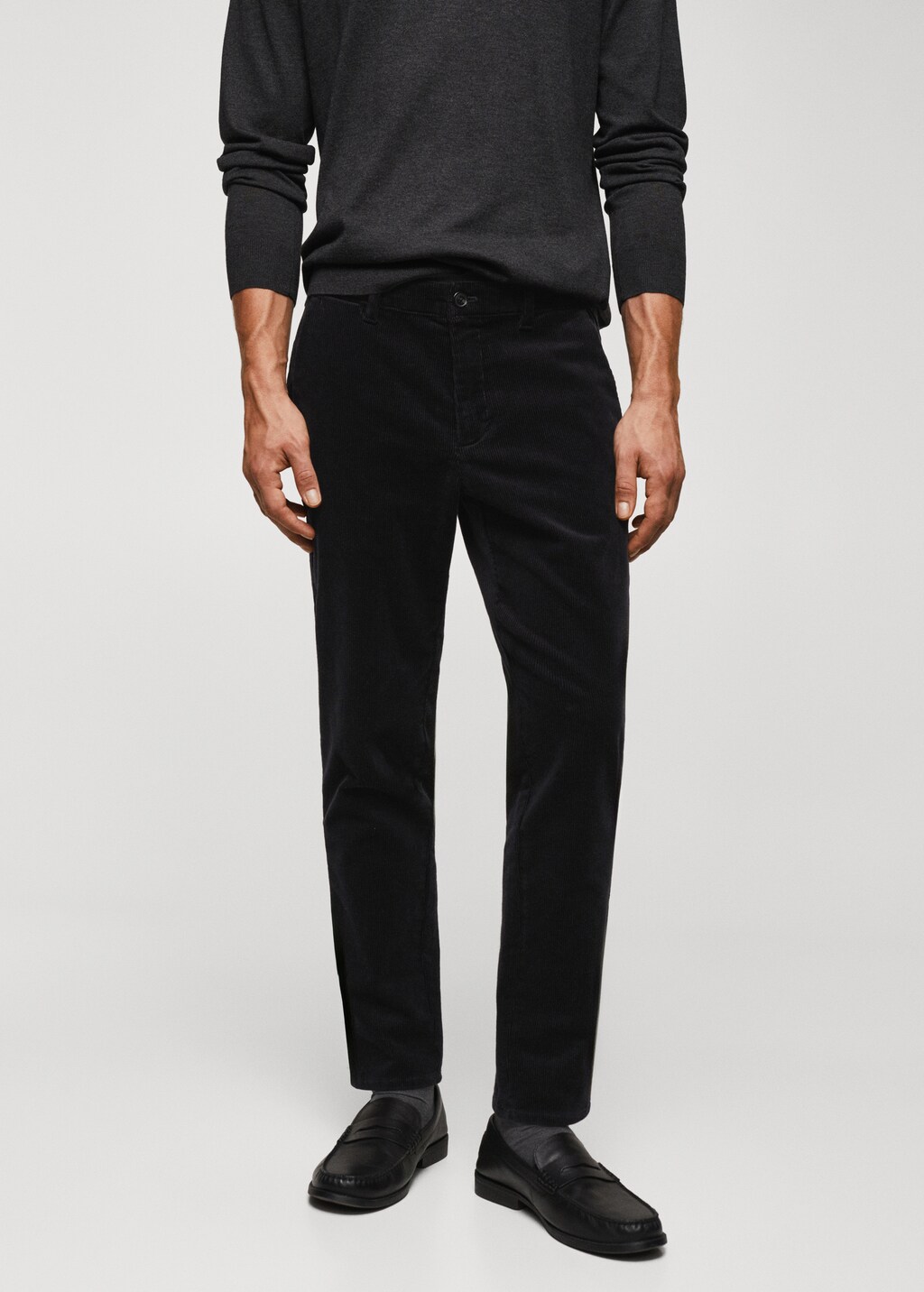 Corduroy slim-fit cropped trousers - Medium plane