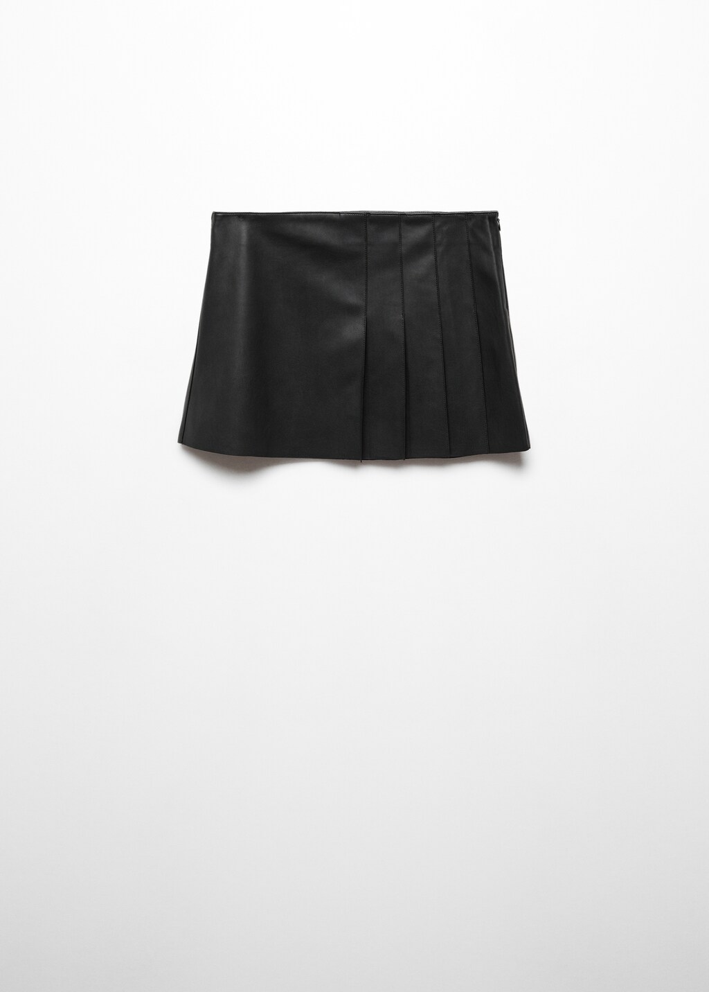 Black leather flared mini skirt best sale