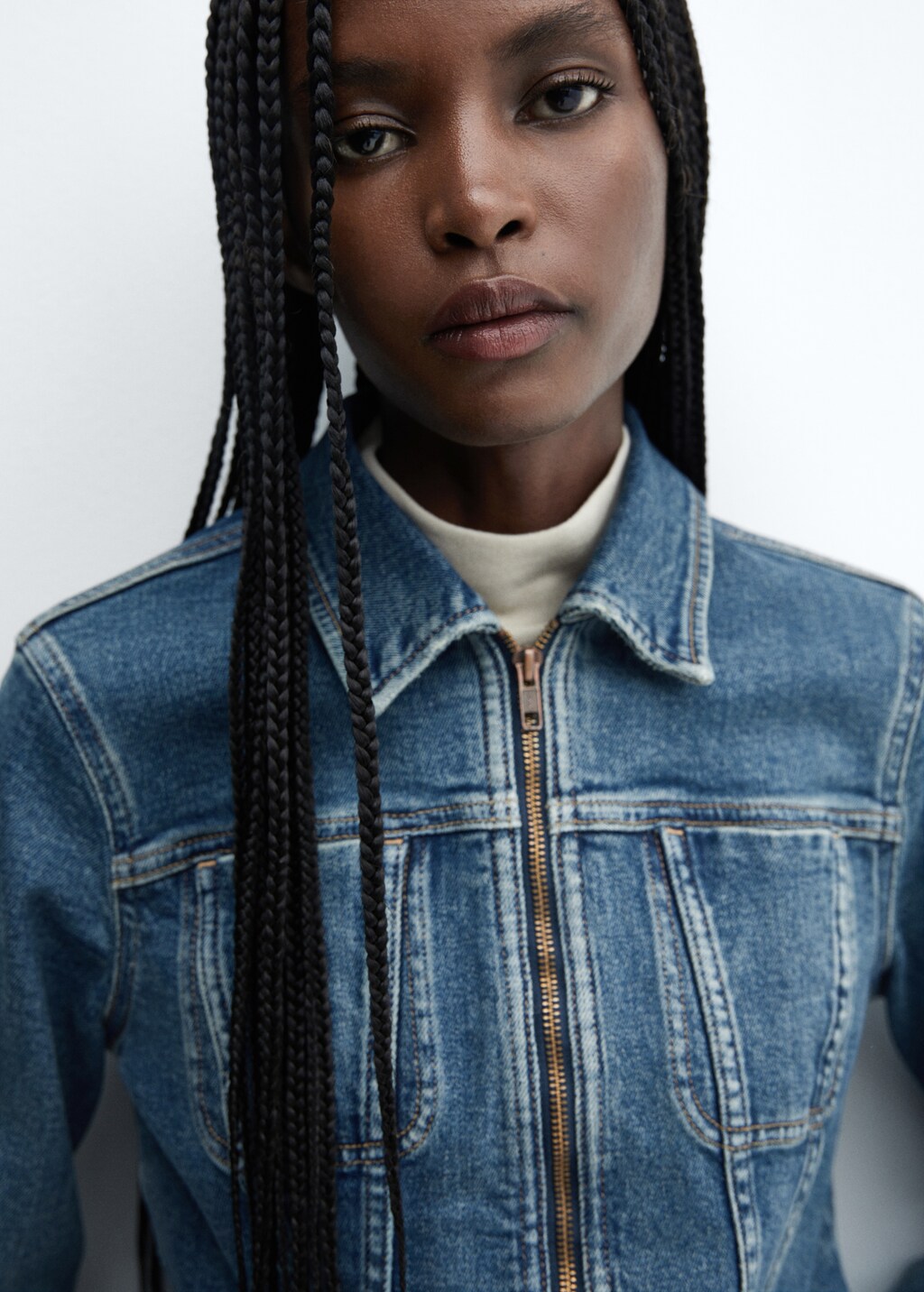 Denim jacket with shearling collar  - Details of the article 1