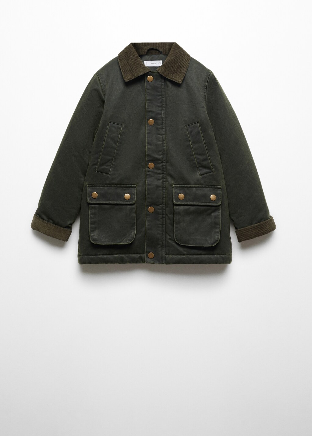 Waxed-effect short parka