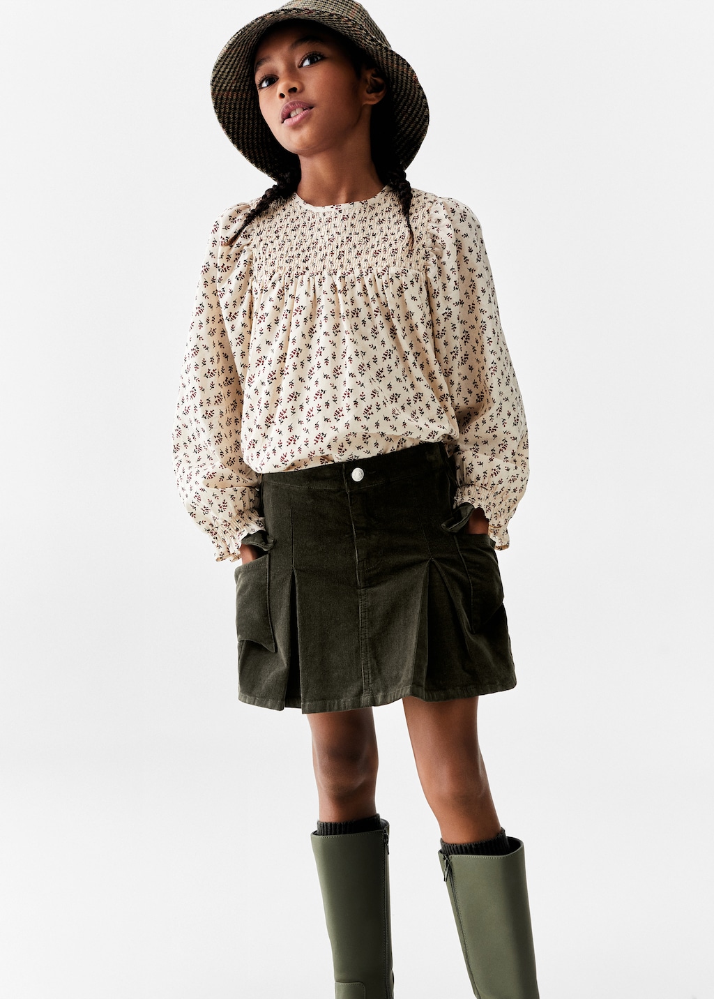 Corduroy cargo skirt - Medium plane