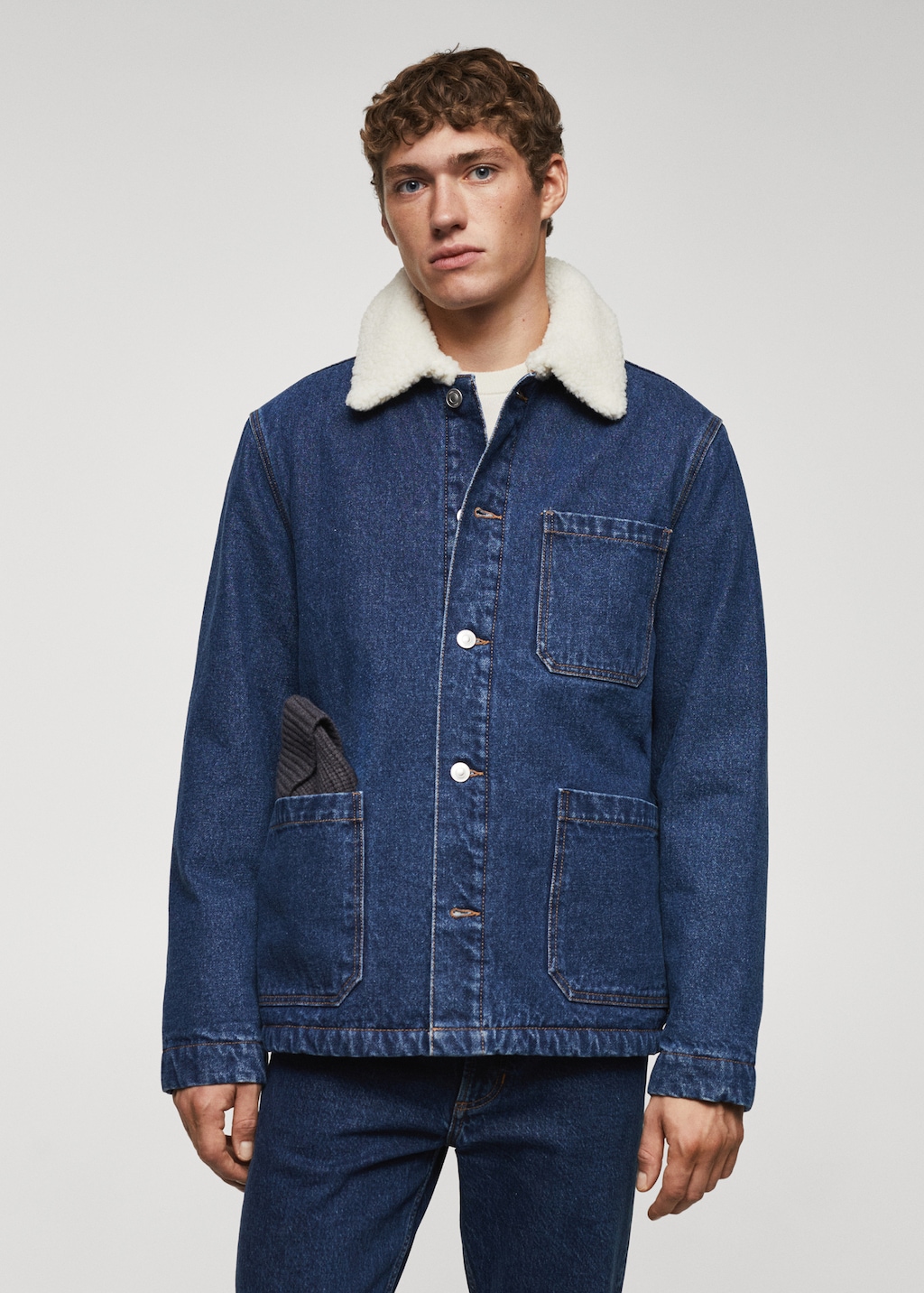 Shearling denim jacket - Medium plane