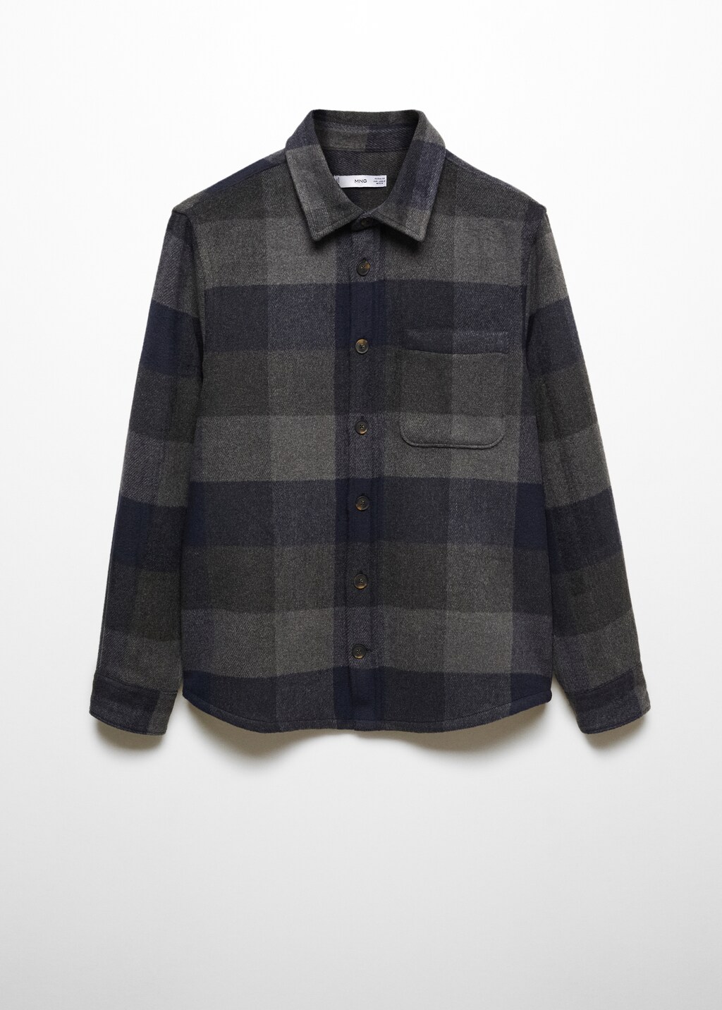 Check wool-blend overshirt - Article without model