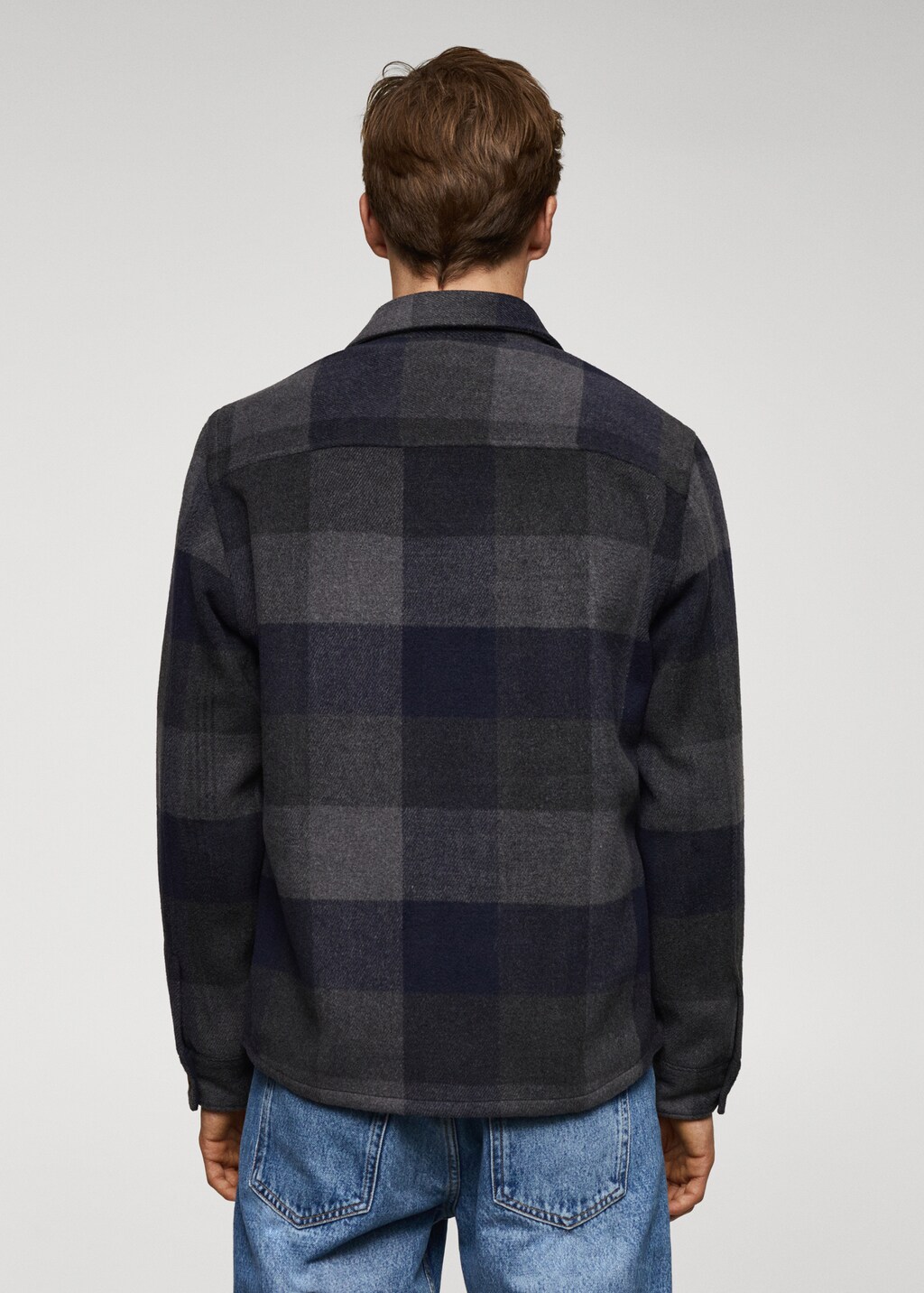 Check wool-blend overshirt - Reverse of the article