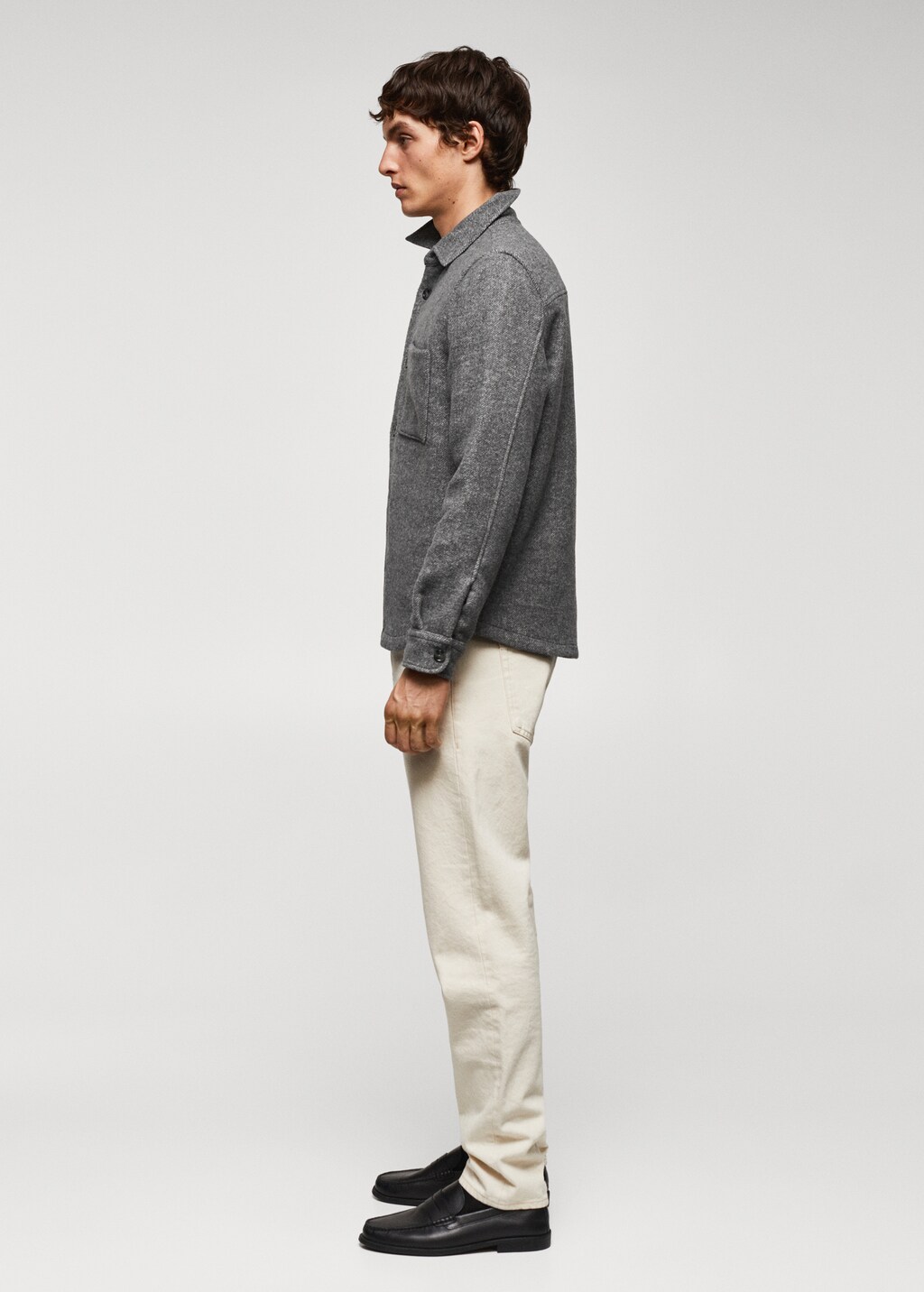 Wool overshirt with pocket - Details of the article 2