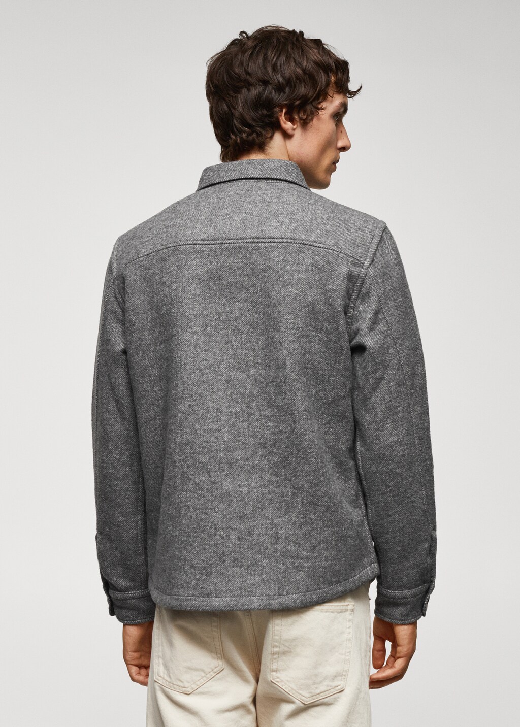 Wool overshirt with pocket - Reverse of the article